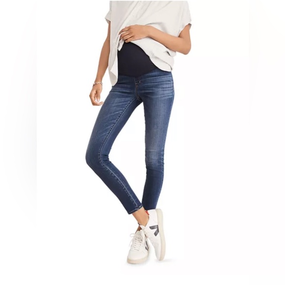 Madewell Over The Bump Skinny Maternity Blue Jeans in Danny-Women, Size 28, NWT - Picture 1 of 10